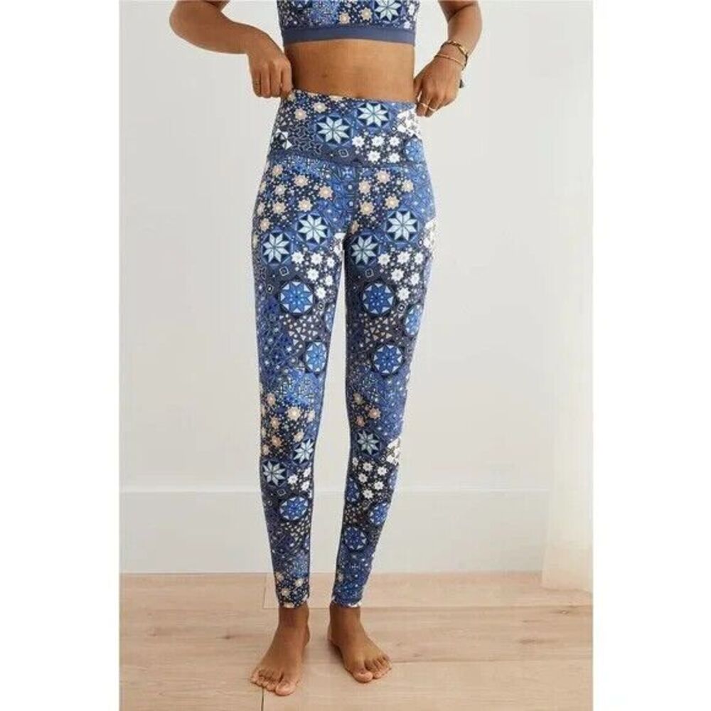 Aerie Move Patchwork Printed Geometric Leggings Womens XS High Rise Athletic